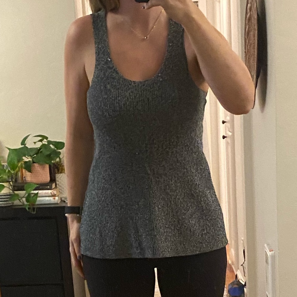 BLUE KNIT TANK TOP